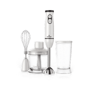Bras Mixeur 3 en 1 CRISTOR Bras mixeur, Hachoir et Bras Fouet -500 W- 500 ML – Blanc_Gris