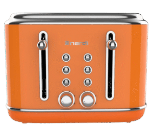 Grille pain – Rétro – 4 Tranches – 2300 W – Orange + Argent
